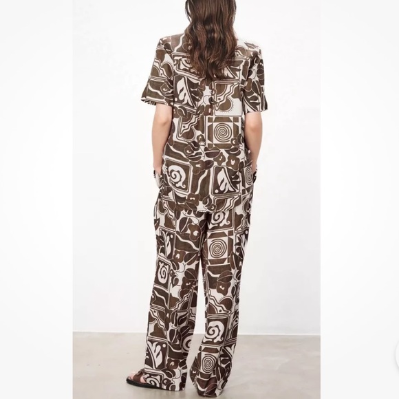 ❌SOLD OUT❌ MARA HOFFMAN Finn printed hemp shirt and straight-leg pants (SET) - Picture 4 of 16